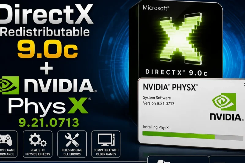 DirectX Redistributable 9.0c + NVIDIA PhysX 9.21.0713 Full Version