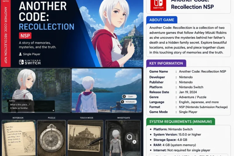 Another Code: Recollection NSP/ XCI ROM v1.0 Download