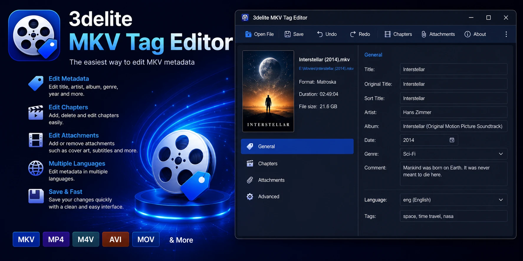 3delite MKV Tag Editor