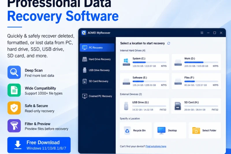 AOMEI MyRecover 3.6.1 Technician Pre-Activated